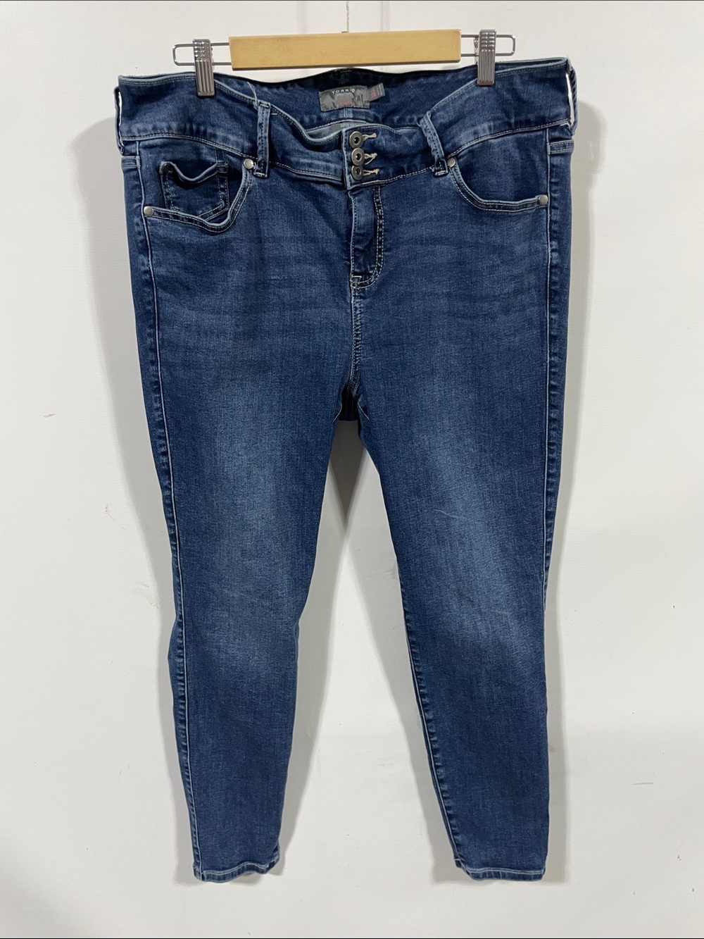 Women’s Mid-Rise Dark Blue Stretch Jeans